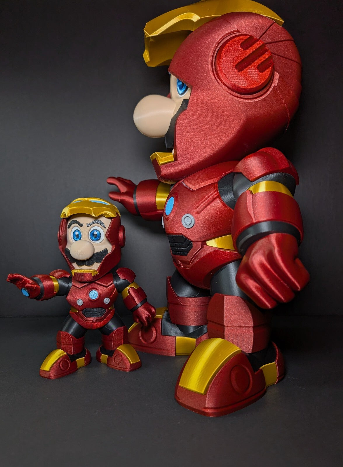 Mario Inspired Armored Hero 3D Printed Statue 14.25" Video Game Collectible Gift