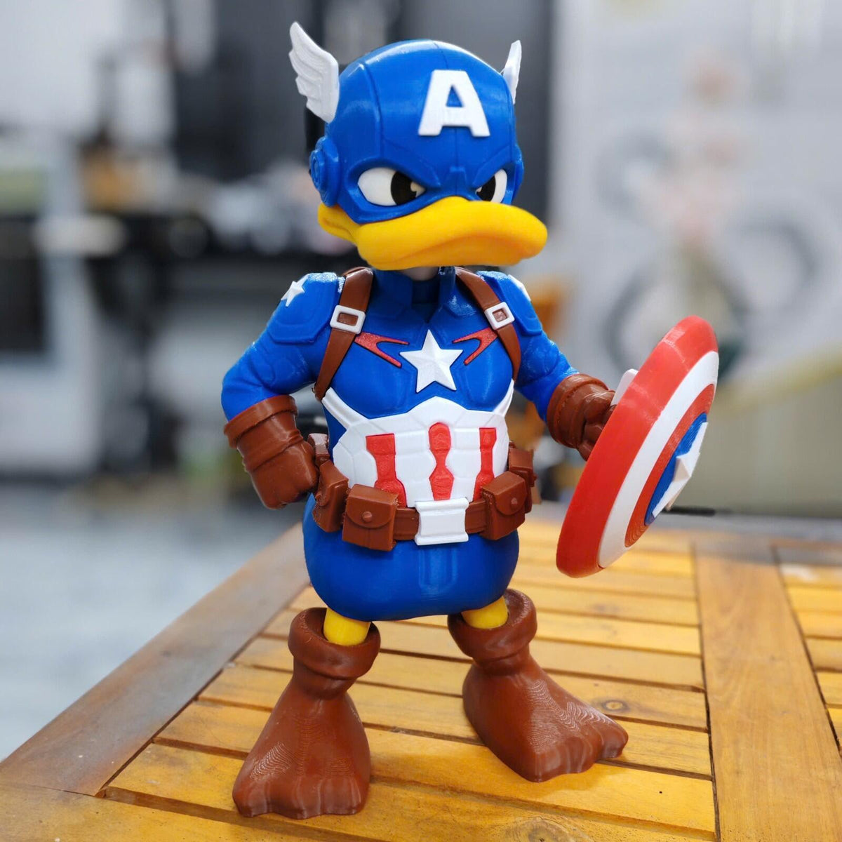 CAPTAIN DUCK – Donald Duck × Captain America Fan Art 3D Printed Collectible