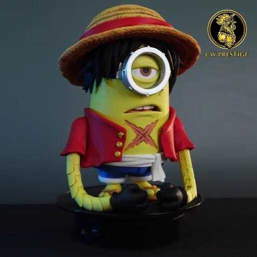 Luffy & Zoro Minion Mashup 30cm Collectible Anime Sculpture Figure – One Piece C