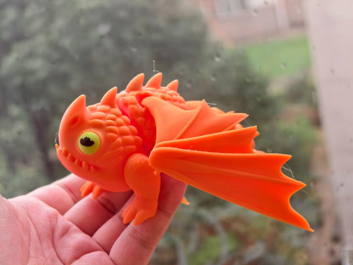 Chubby Dragon Figure | Cute Fantasy Dragon | 3D Printed Desk Display