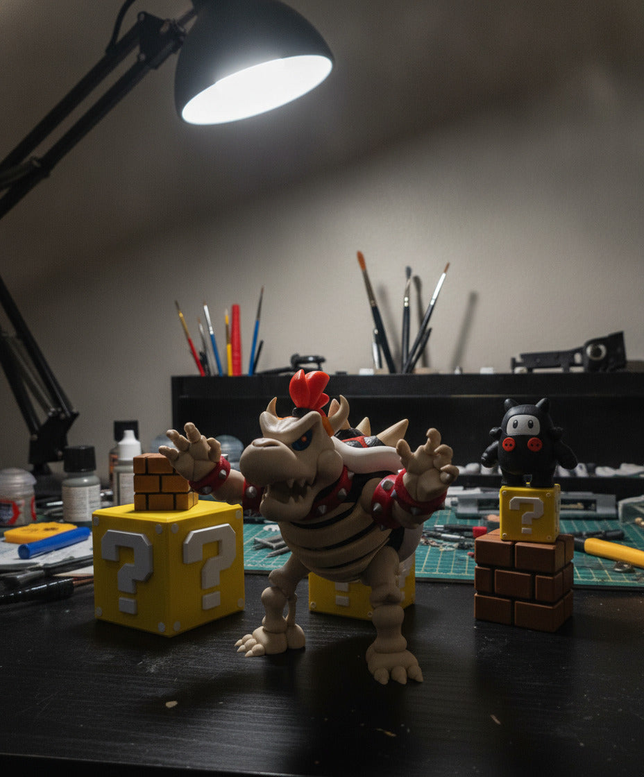 Epic 10” Dry Bowser – 3D Printed Skeleton King – Mario Collector’s Must-Have!
