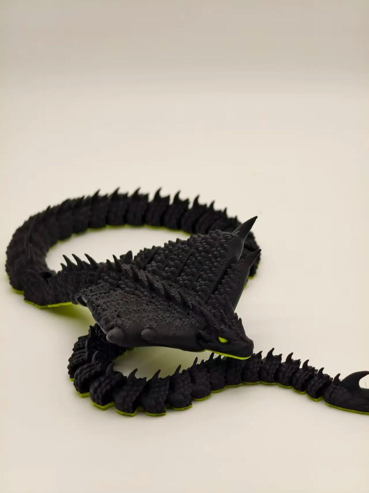 Dark Serpent Figure | Fantasy Snake Creature | 3D Printed Desk Display