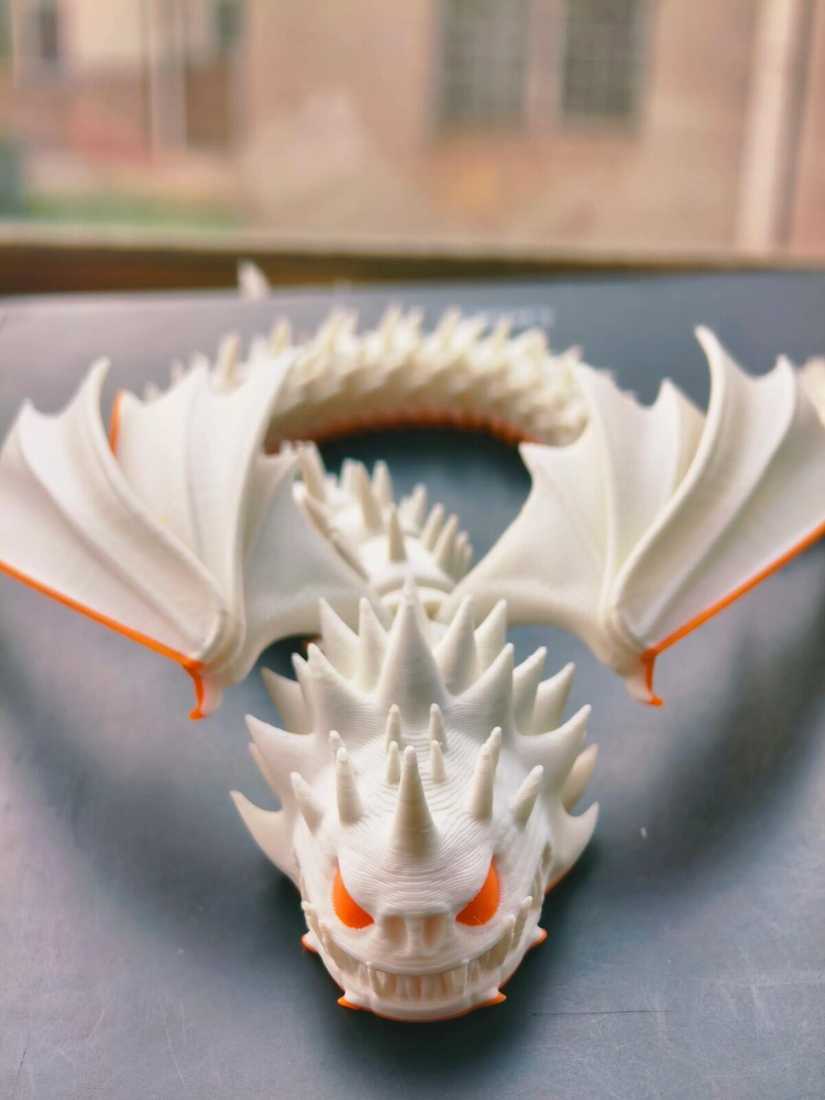 Spiked Dragon Figure | Fantasy Flying Dragon | 3D Printed Display Model