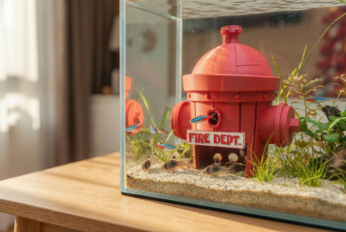 3D Printed SpongeBob Fire House – Aquarium Decor / Desktop Storage Ornament
