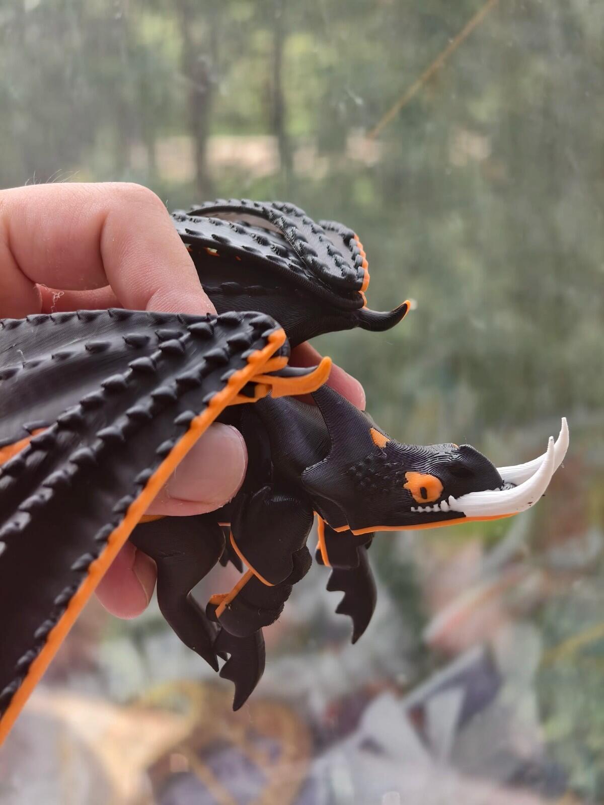 Dark Villain Dragon Figure | Fantasy Creature | 3D Printed Display Model