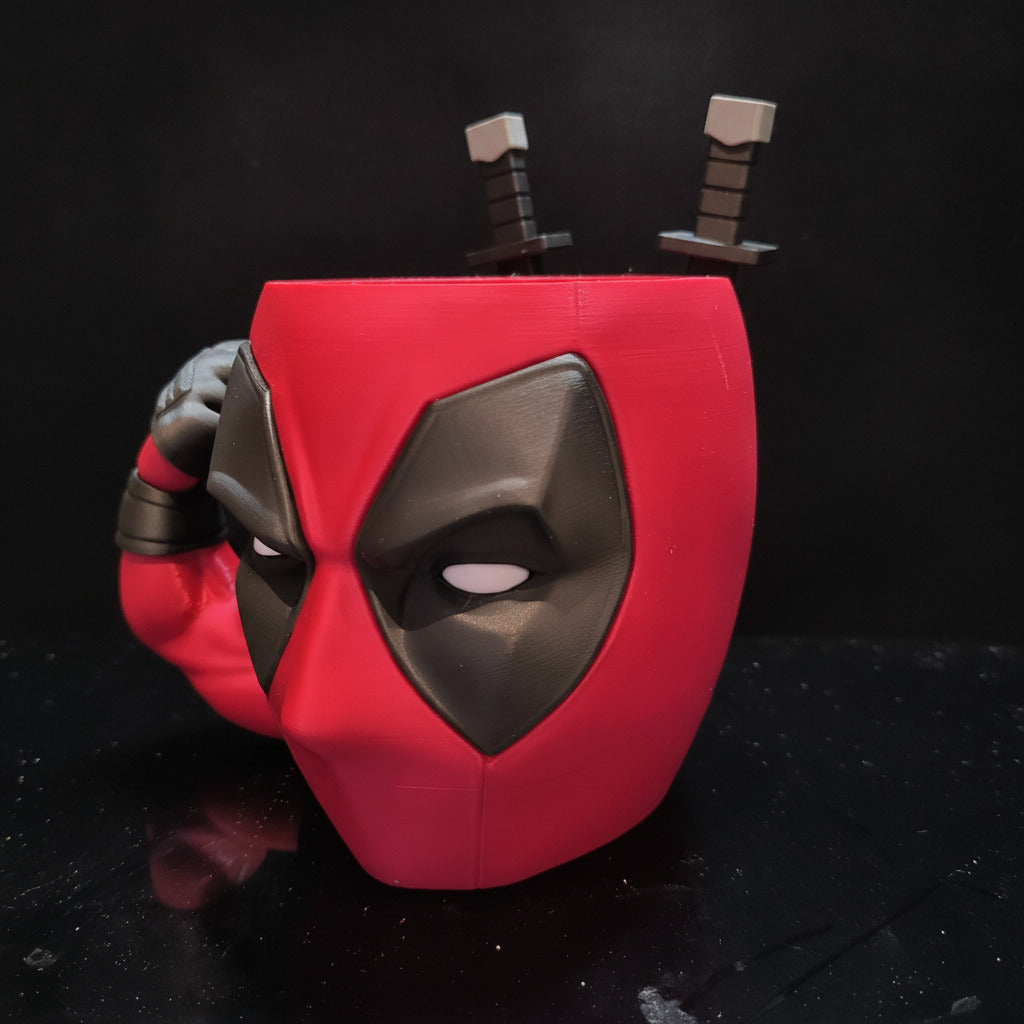 Deadpool Ice Cream Cup Fan Art Figure | 19.7-Inch 3D Printed Statue