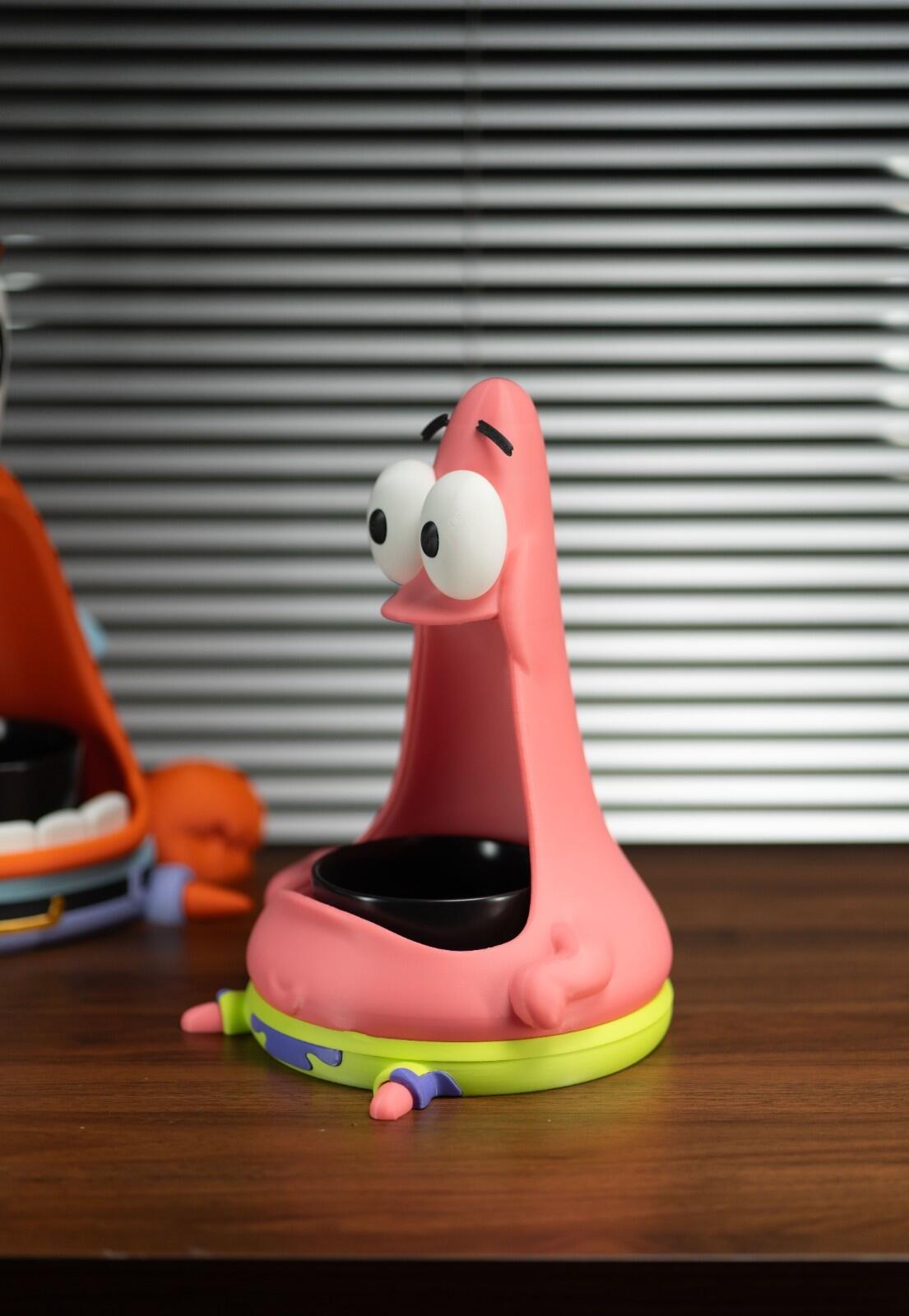 Patrick Star Pet Bowl Holder – Funny SpongeBob Tissue/Feeding Organizer, Fits 11