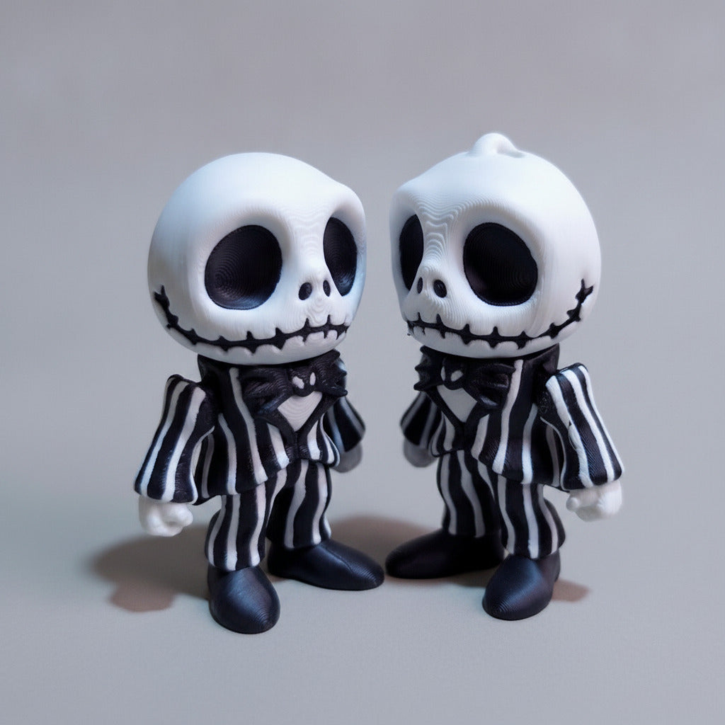 Jack Skellington Flexi Keychain | 3D Printed Articulated Charm | Gothic Gift