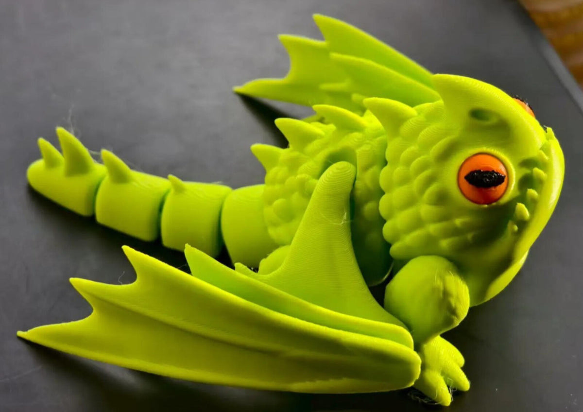 Chubby Dragon Figure | Cute Fantasy Dragon | 3D Printed Desk Display