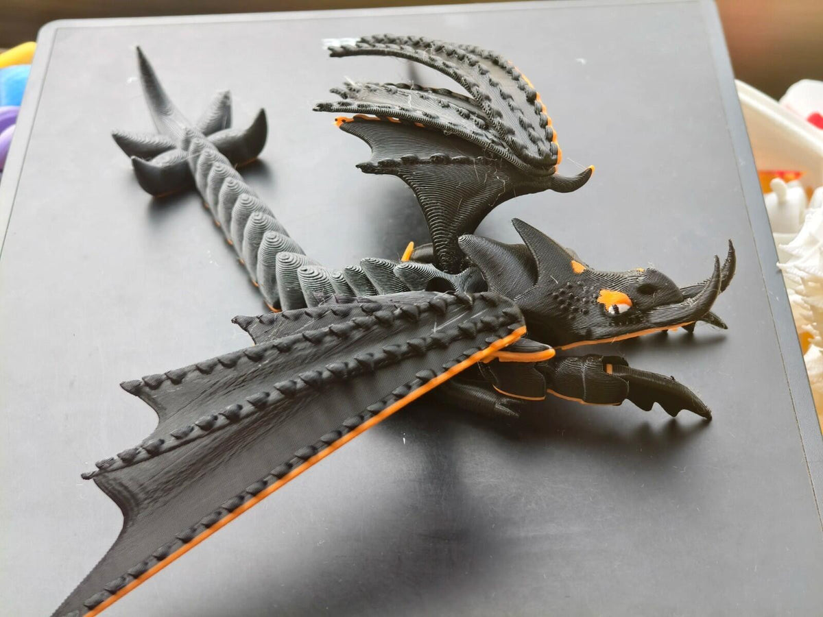 Dark Villain Dragon Figure | Fantasy Creature | 3D Printed Display Model