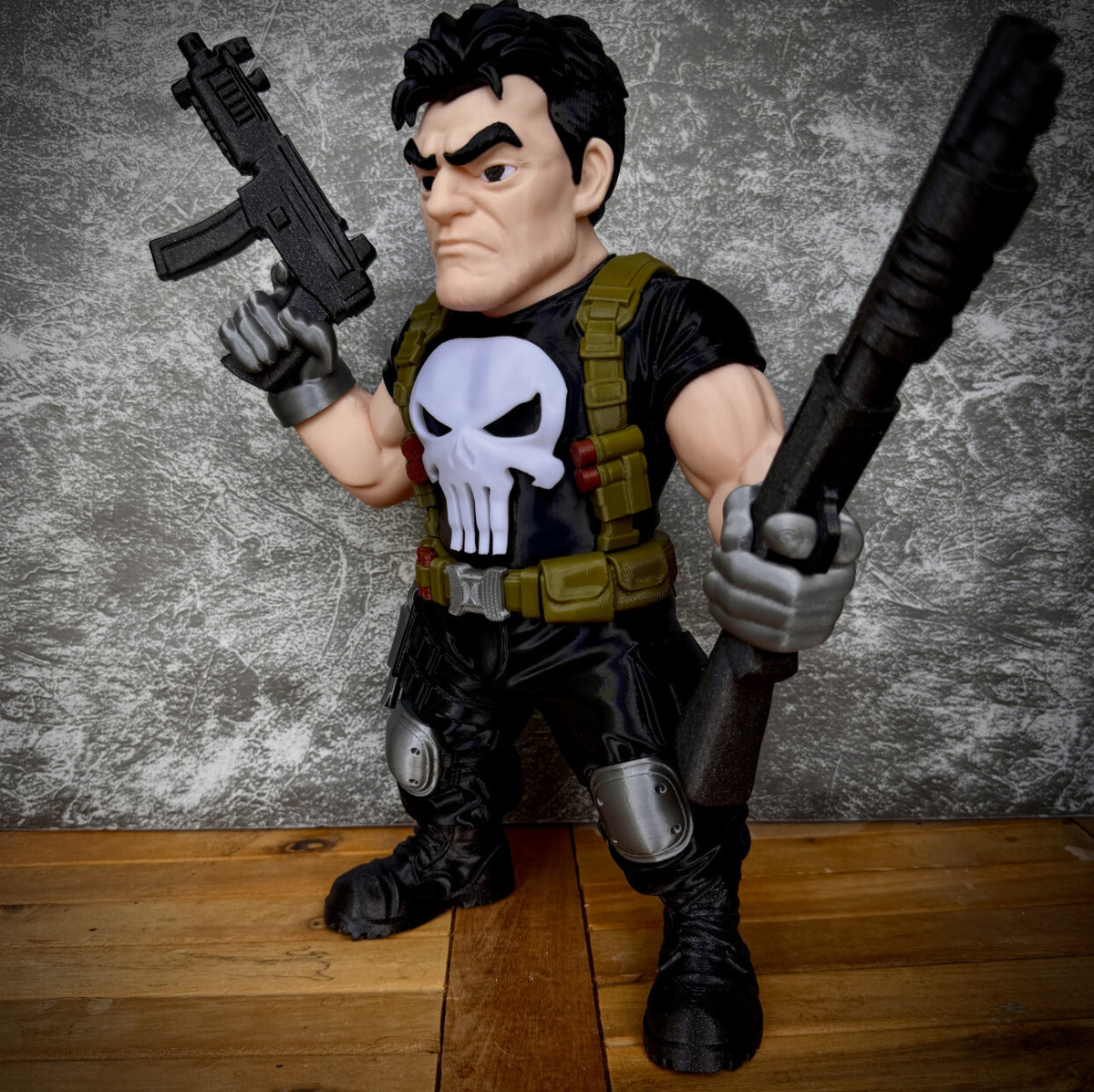11" Tactical Skull Vigilante 3D Printed Figure Comic Inspired Collectible Statue