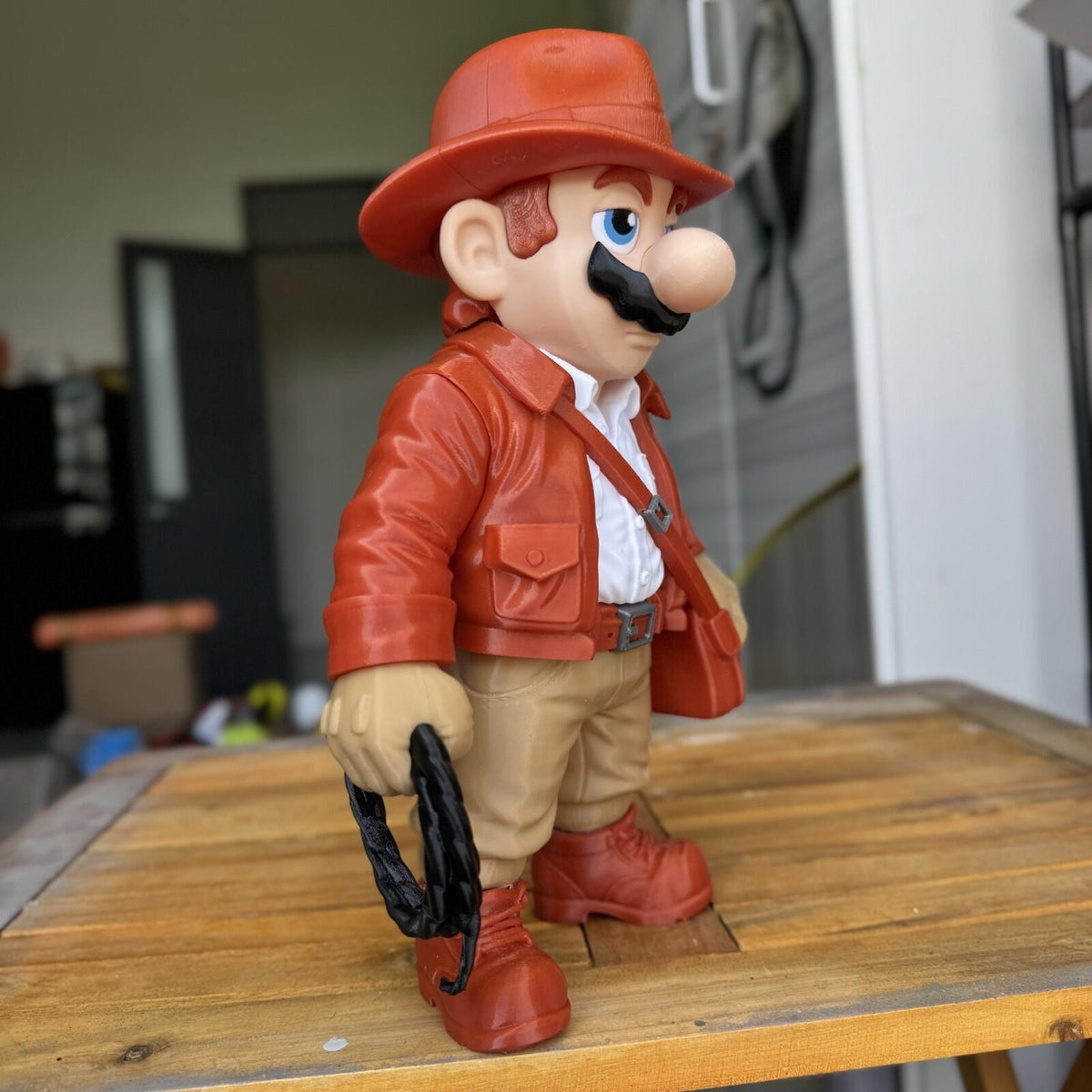 3D Printed Mario x Indiana Jones Fan Art Crossover Figurine