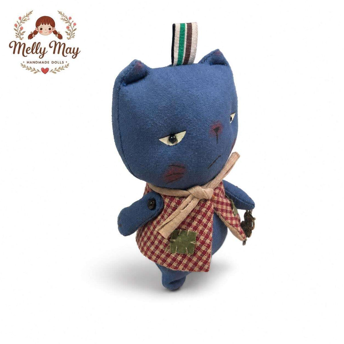 Pouty Cat Handmade Bag Charm | Fabric Keychain