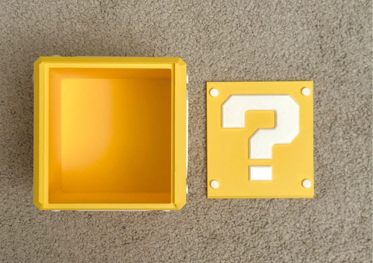 Mario Style Question Block Table Storage Box | 3D Printed Organizer