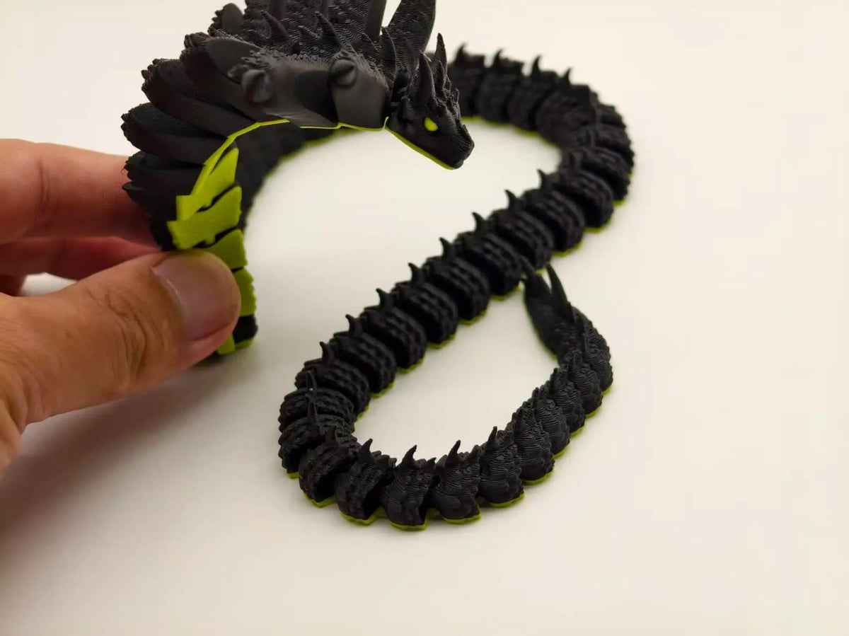 Dark Serpent Figure | Fantasy Snake Creature | 3D Printed Desk Display