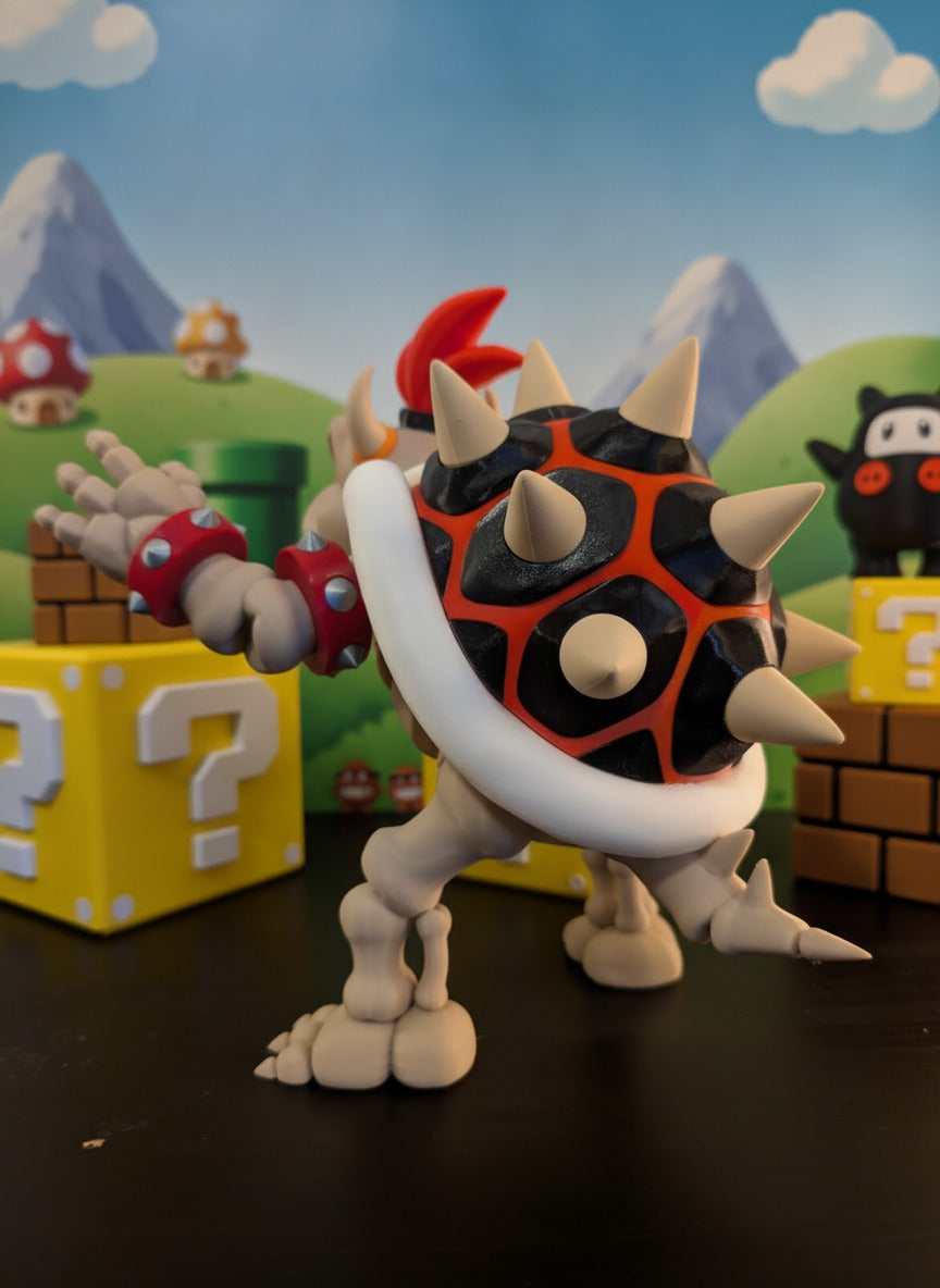 Epic 10” Dry Bowser – 3D Printed Skeleton King – Mario Collector’s Must-Have!