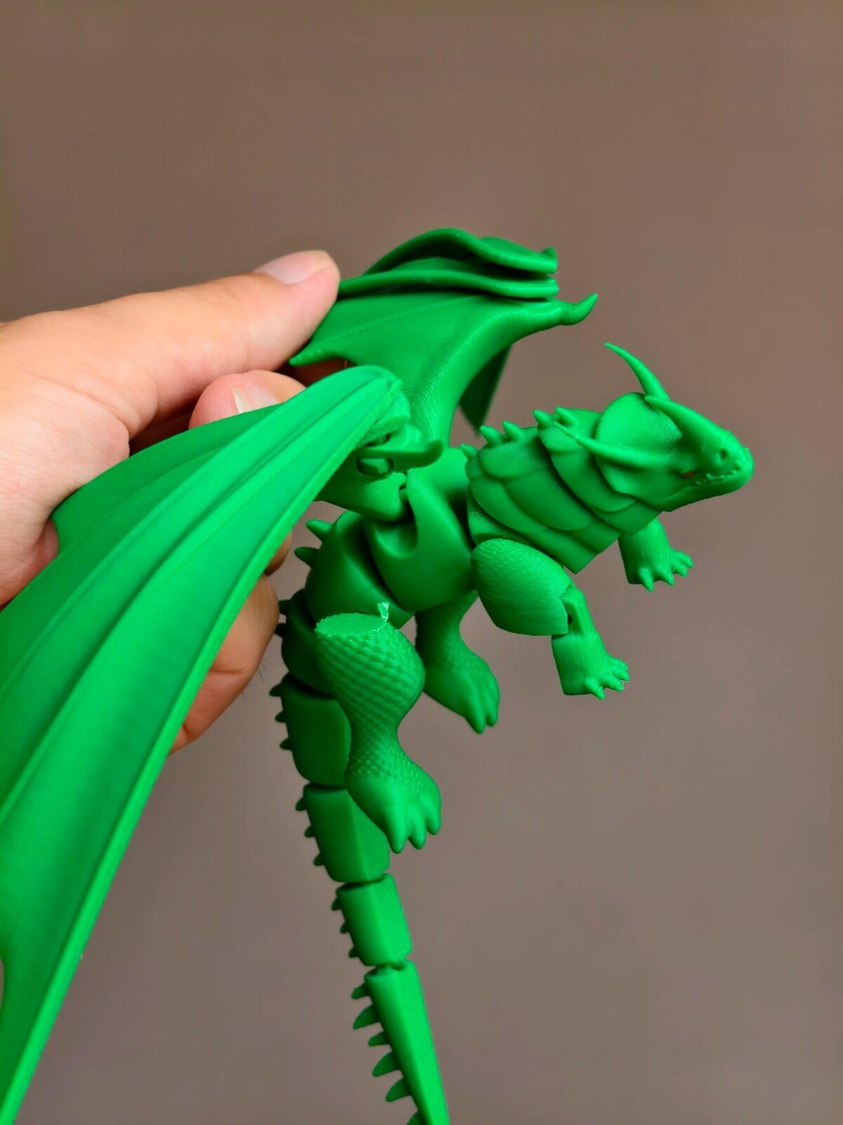 Thunderdrum Dragon Mini Figure | 3D Printed Collectible | PLA | Folded Wings