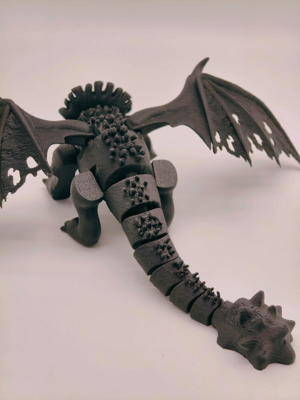 Red Dragon Figure | Chibi Style | New Version | 3D Printed Desk Display