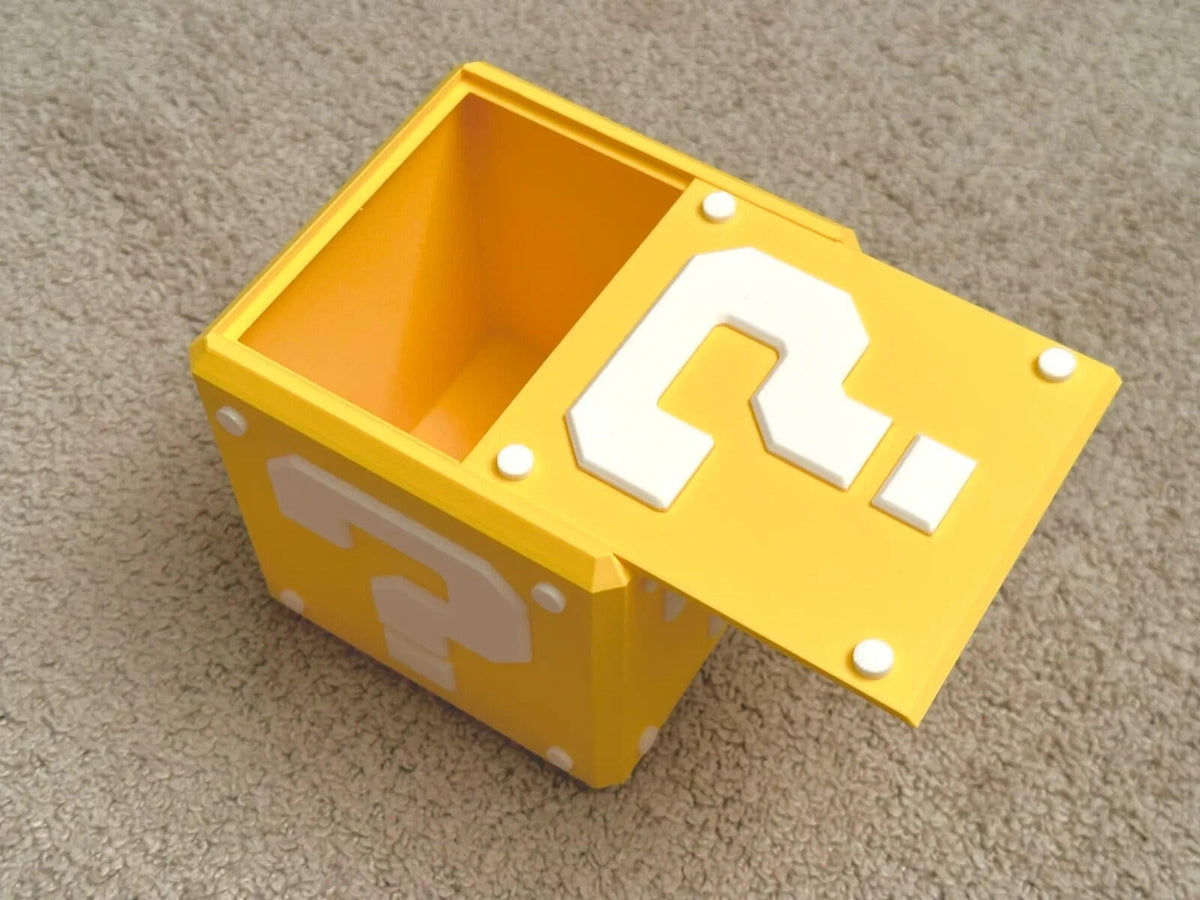 Mario Style Question Block Table Storage Box | 3D Printed Organizer