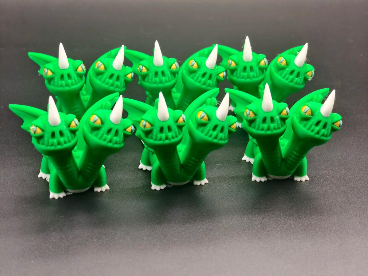 Chibi Two-Headed Dragon Figure | Cute Style | 3D Printed Desk Display