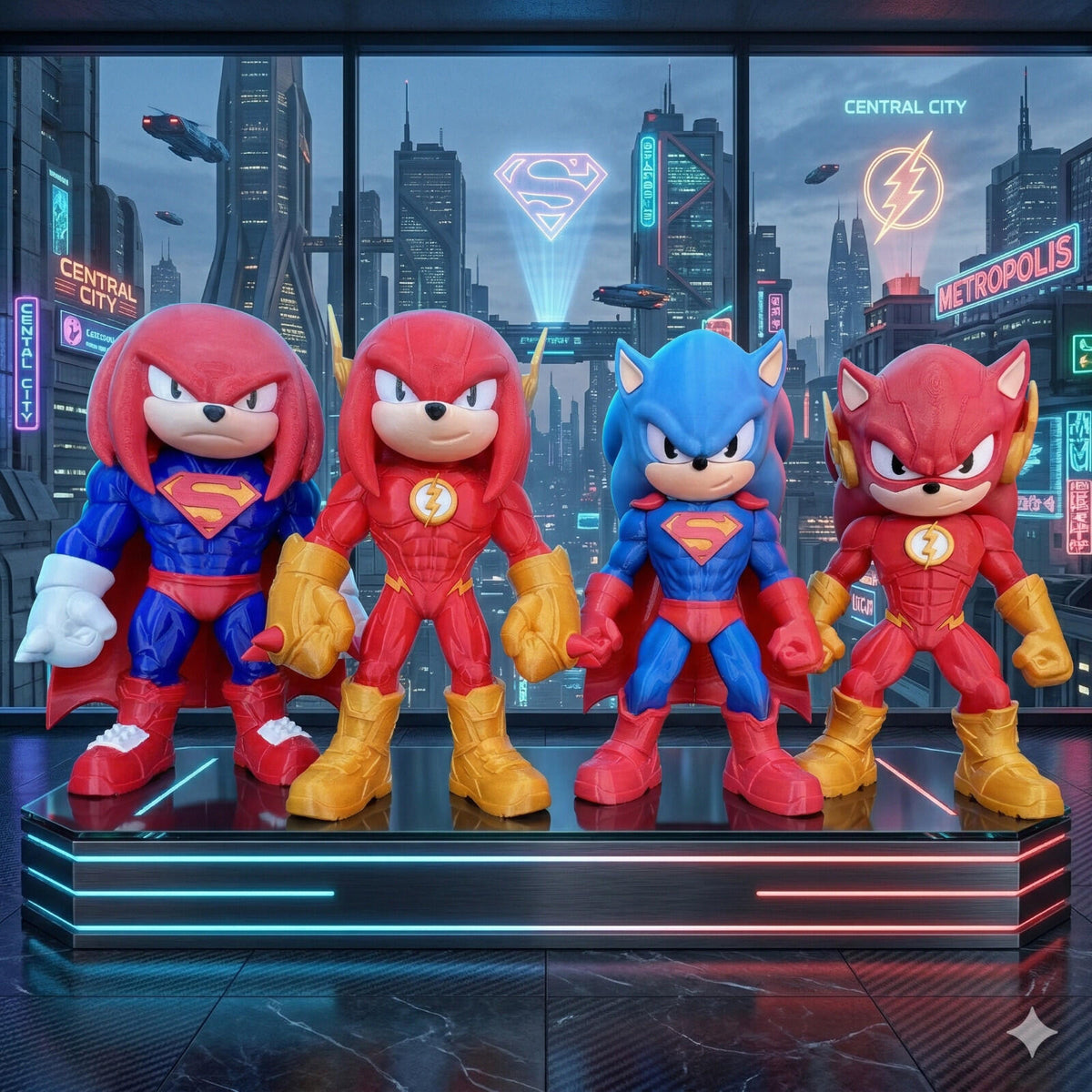 SuperSpeed Hero – Sonic × Superman Inspired Fan Art (3D Printed Figure)