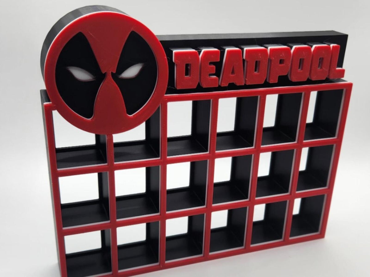 Deadpool Mini Figure Display Stand 3D Printed Fan Made Shelf Organizer