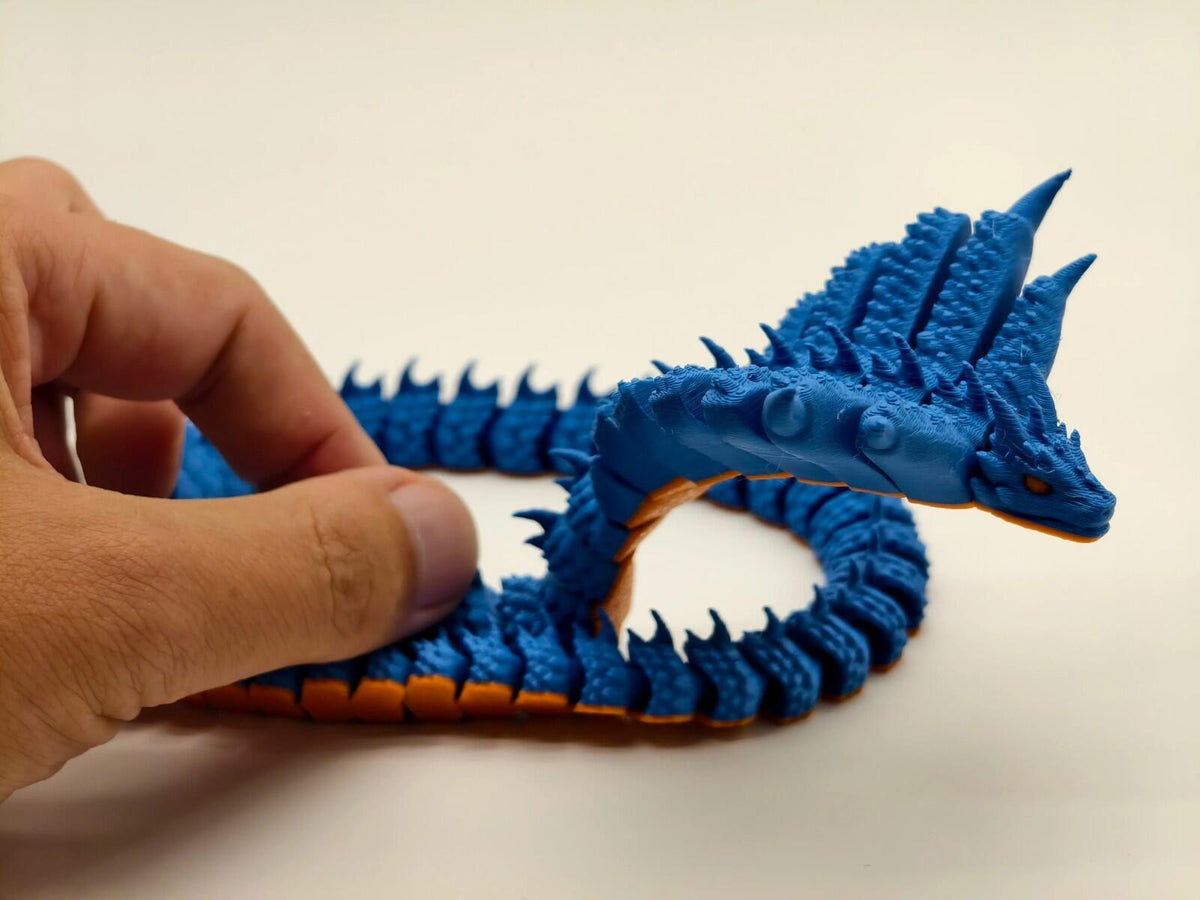 Dark Serpent Figure | Fantasy Snake Creature | 3D Printed Desk Display