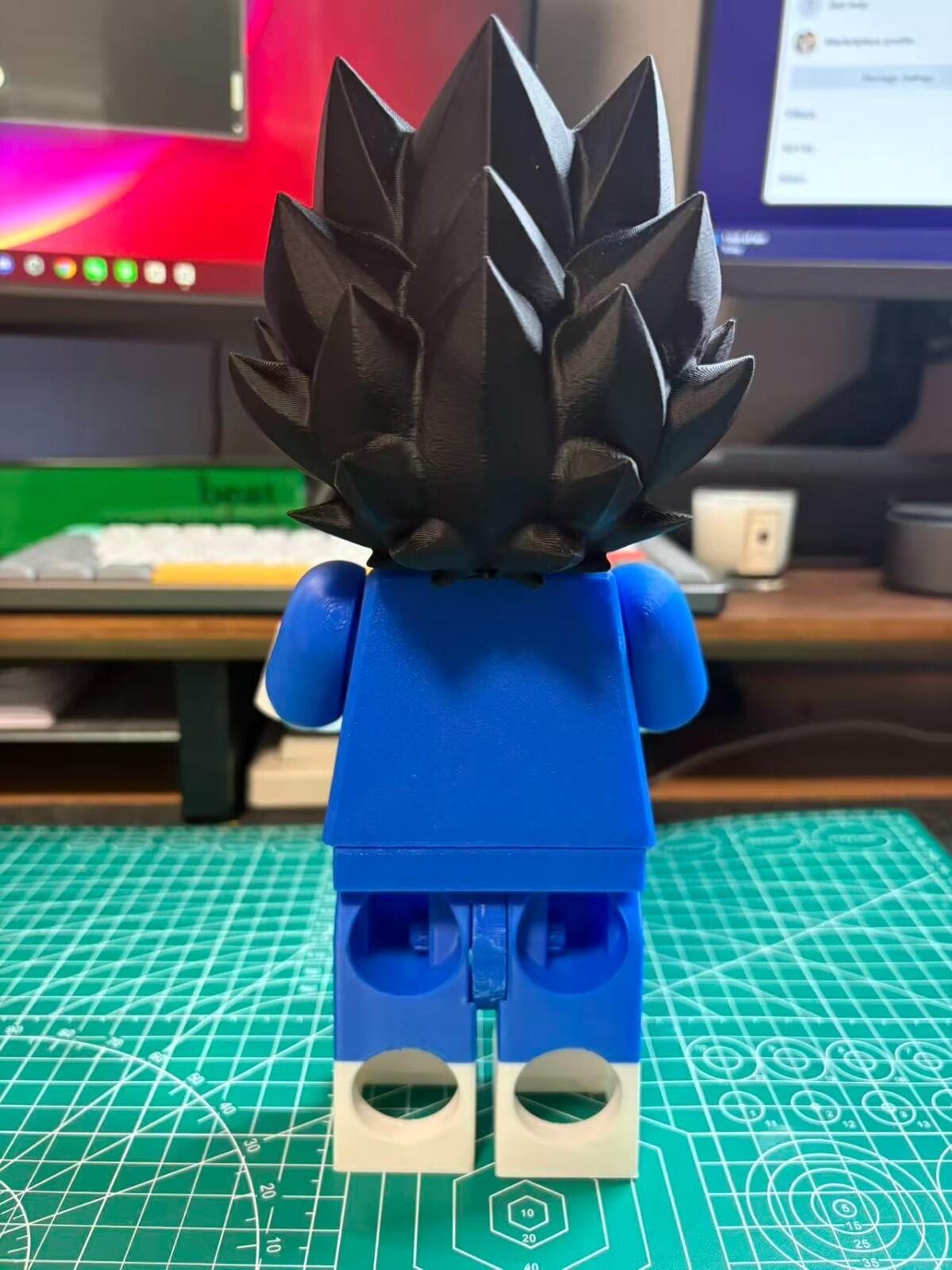 Vegeta Dragon Ball Z Inspired 3D Printed Figure – 11” Anime Brick Style C