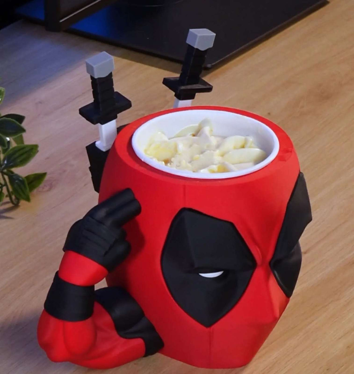 Deadpool Ice Cream Cup Fan Art Figure | 19.7-Inch 3D Printed Statue