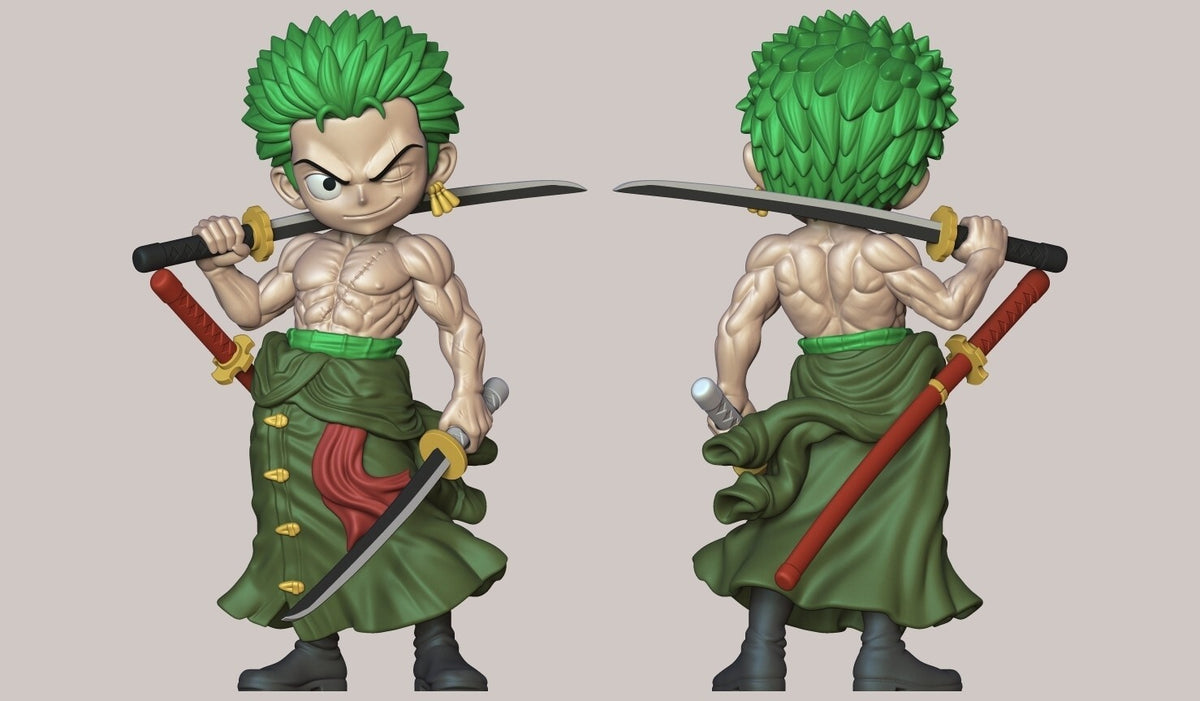 Zoro Inspired Fan Art Figure | 12.6-Inch 3D Printed Statue