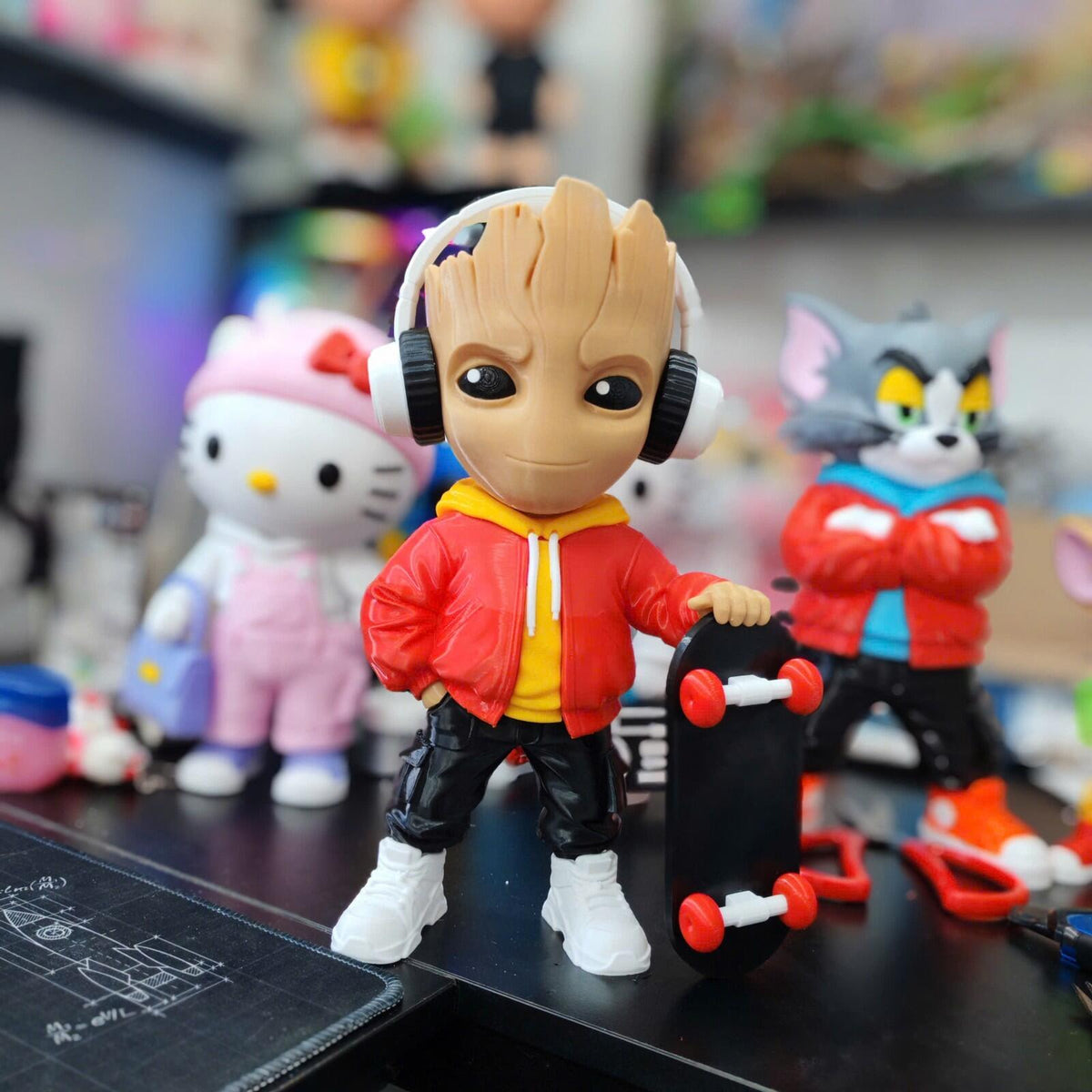 Baby Groot Urban Vibes β Fan Art 3D Printed Collectible