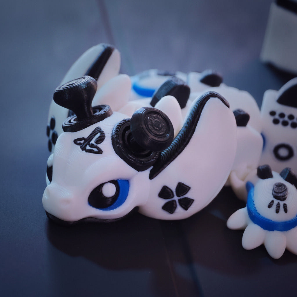 PS5 Dragon Flexi | 3D Printed Articulated Gaming Charm | Gamer Gift