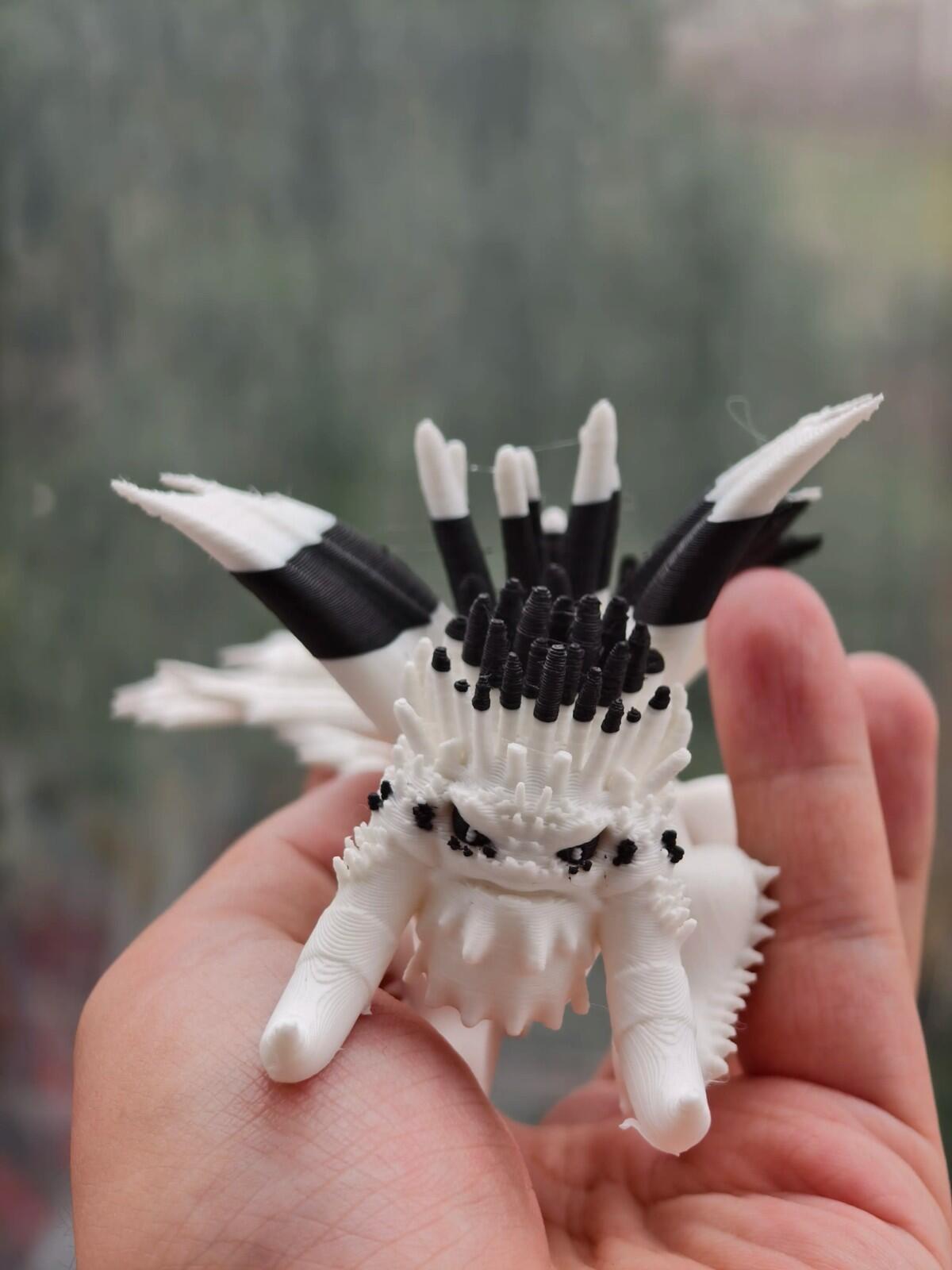 White Dragon Figure | Majestic Fantasy Dragon | 3D Printed Display Model