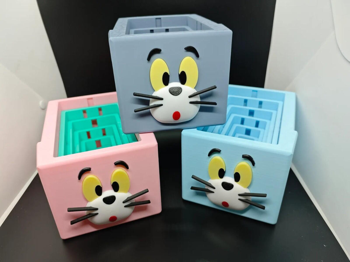 3D Printed Cartoon Cat Style Tissue Box – Sunken Design Napkin Holder