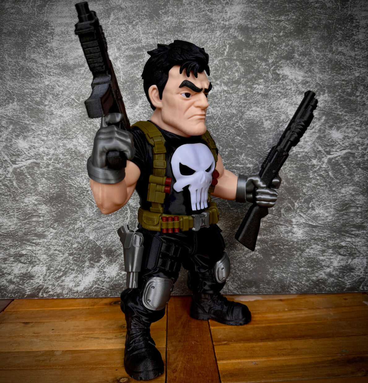 11" Tactical Skull Vigilante 3D Printed Figure Comic Inspired Collectible Statue
