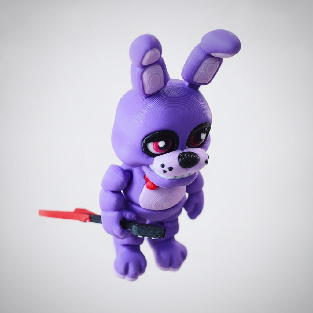 Bonnie Bunny Flexi Keychain | 3D Printed Articulated Charm | Gamer Gift