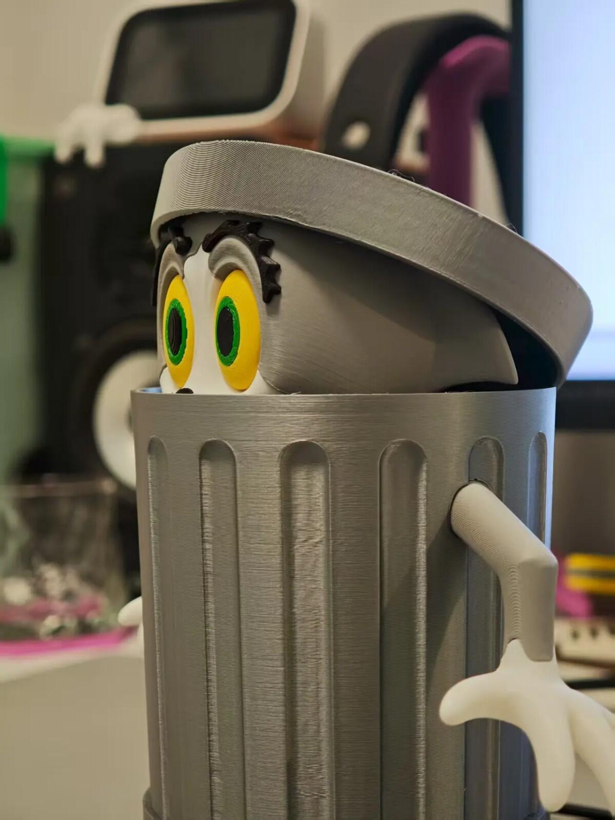 3D Printed Mini Trash Can β Cat & Mouse Design | Funny Desk Organizer | Cute Gar