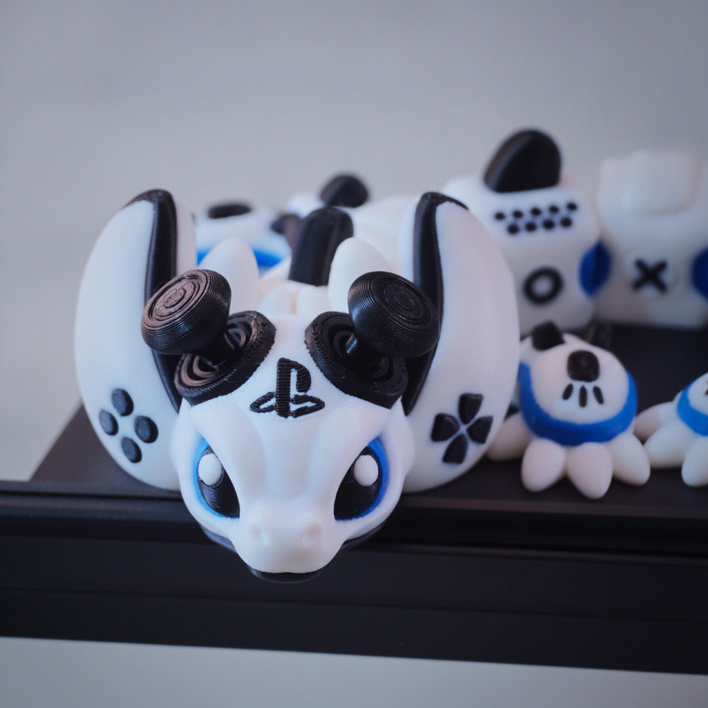 PS5 Dragon Flexi | 3D Printed Articulated Gaming Charm | Gamer Gift