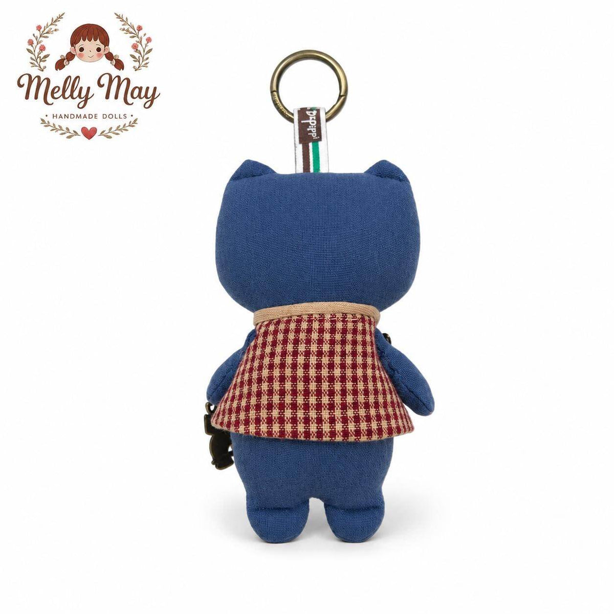Pouty Cat Handmade Bag Charm | Fabric Keychain