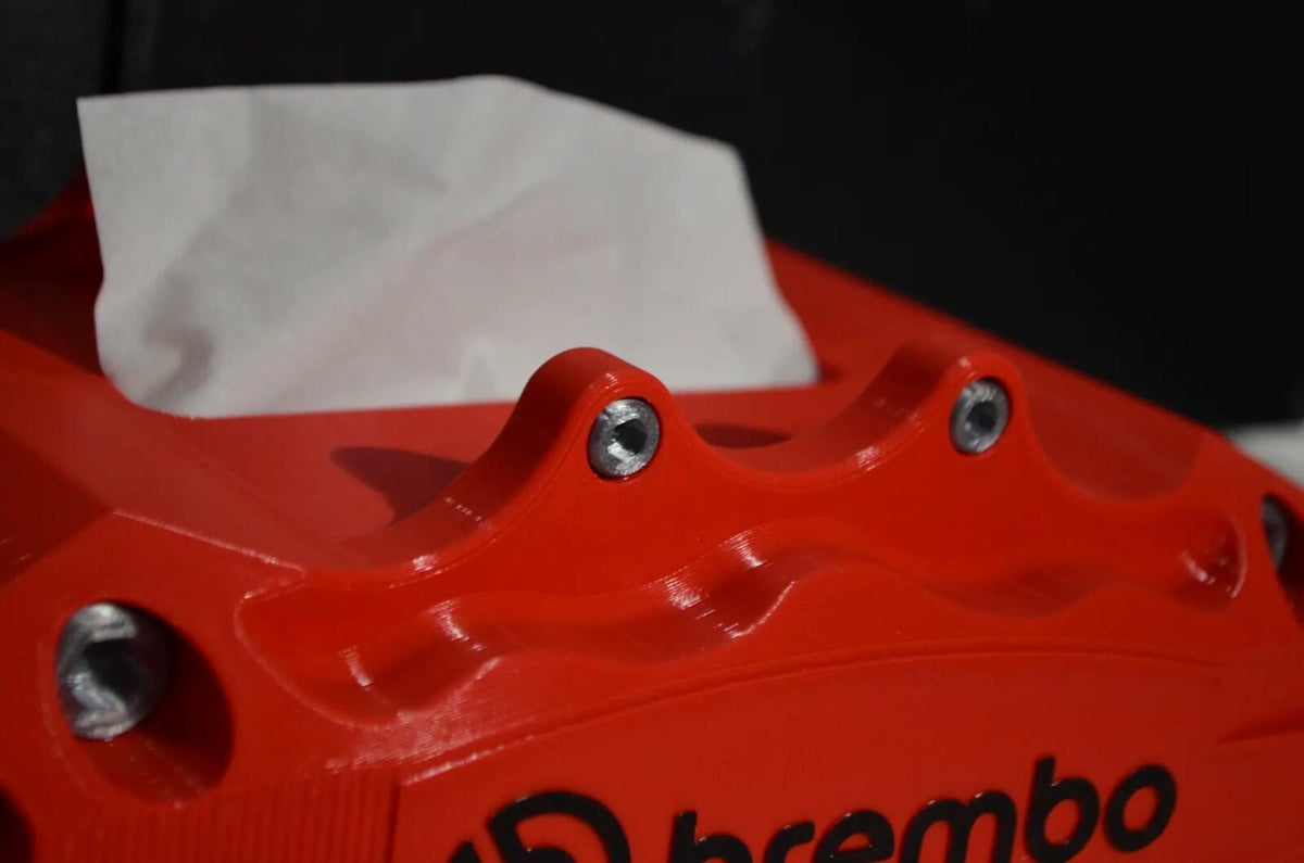 3D Printed Brake Caliper Style Tissue Box – Racing Car Inspired Design