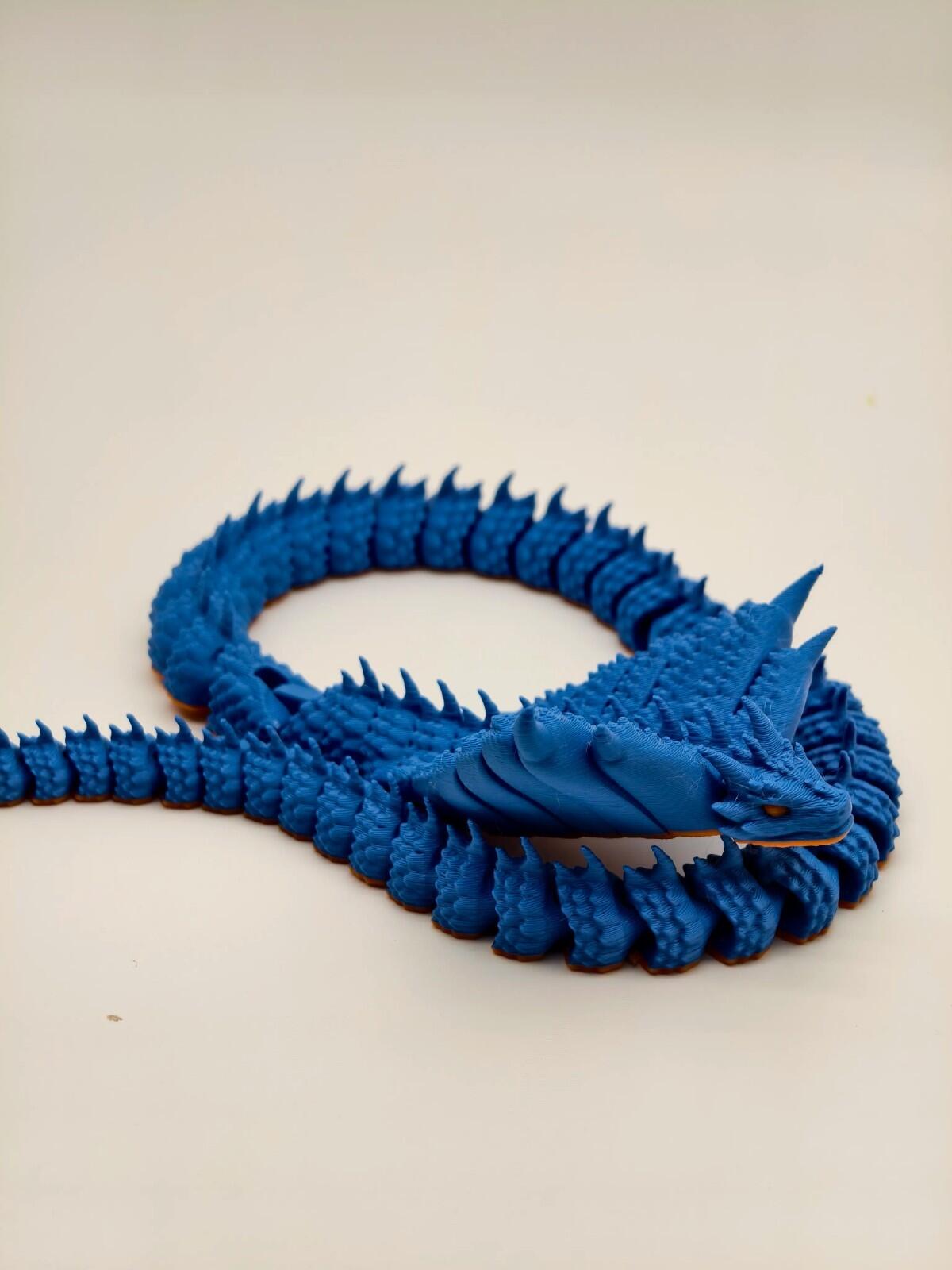 Dark Serpent Figure | Fantasy Snake Creature | 3D Printed Desk Display