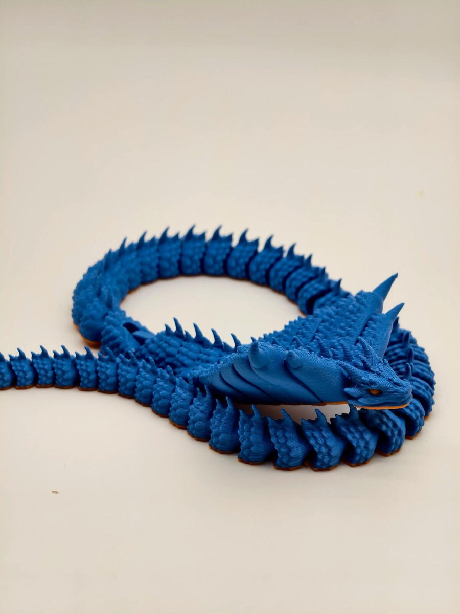 Dark Serpent Figure | Fantasy Snake Creature | 3D Printed Desk Display