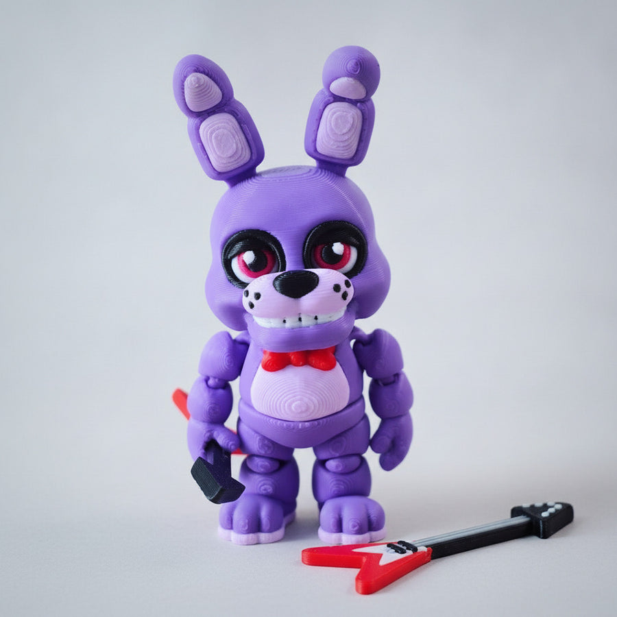 Bonnie Bunny Flexi Keychain | 3D Printed Articulated Charm | Gamer Gift