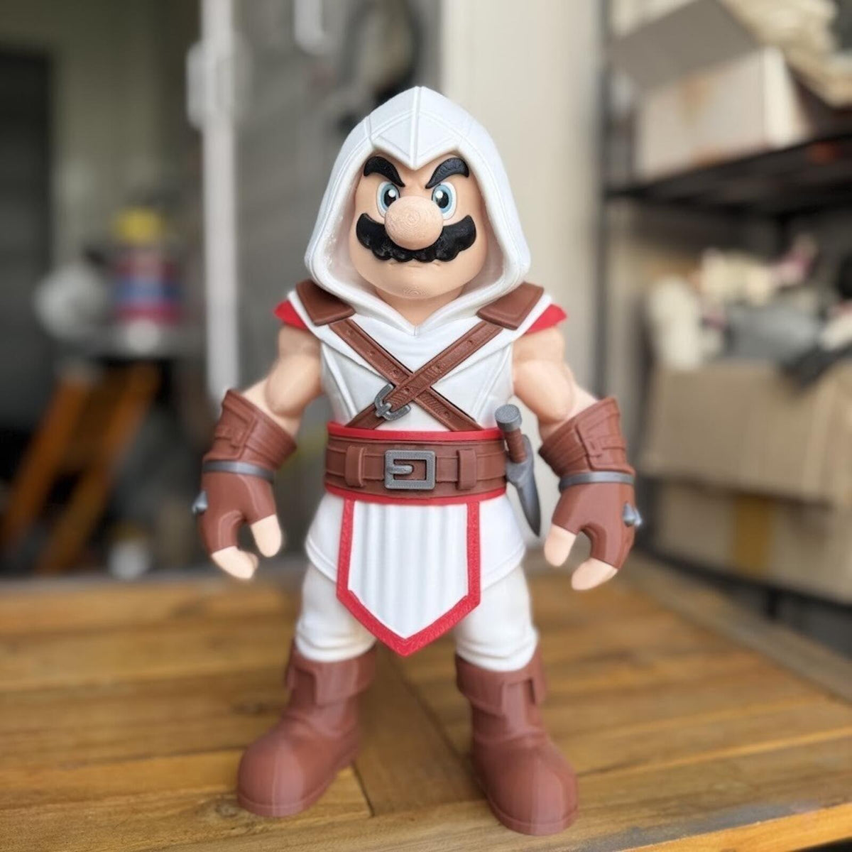 🎮🗡️ Mario X Assassin – Chibi Crossover Fan Art Figure