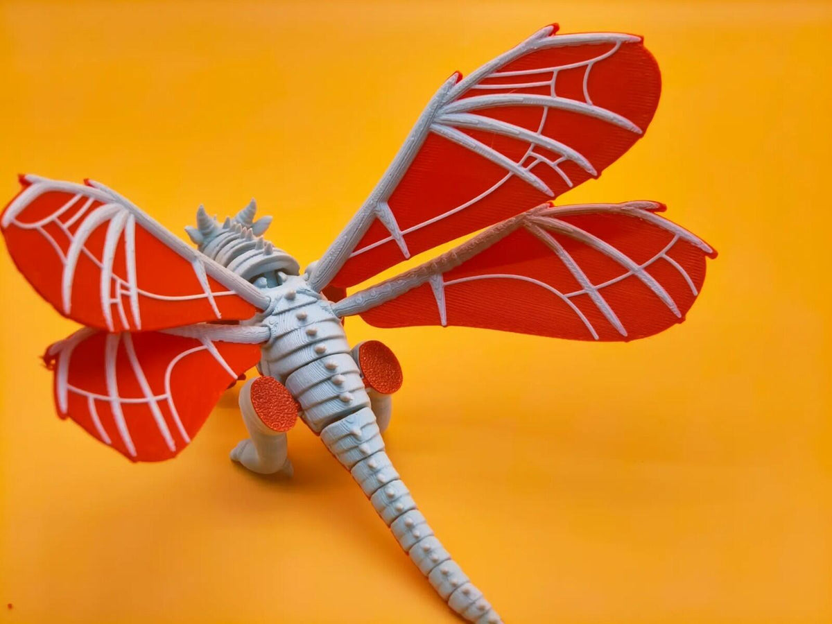 Juvenile Winged Dragon Figure | Chibi Style | 3D Printed Desk Display