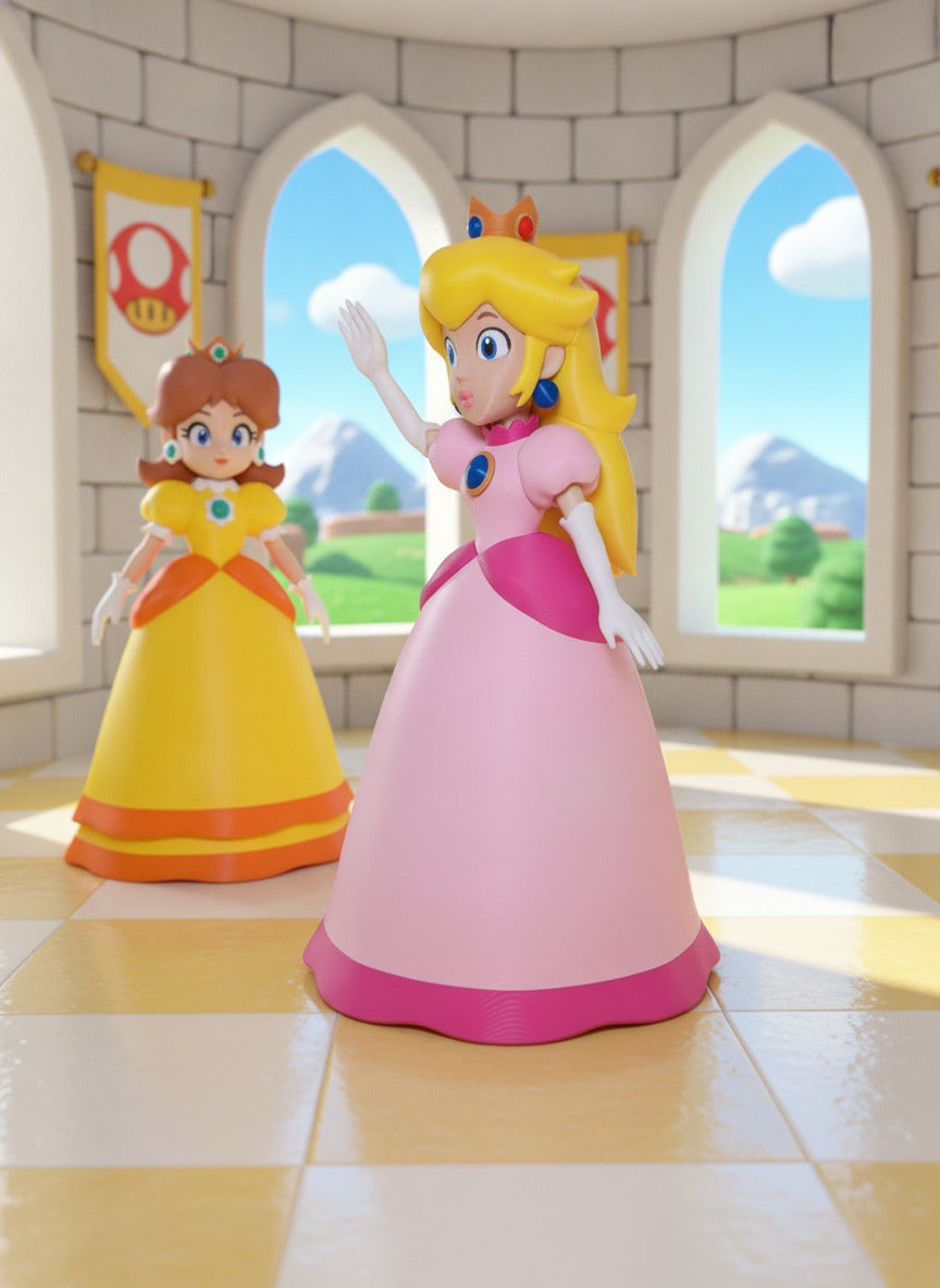 Royal Duo Princess Peach & Daisy Figures – 9.5" Tall Collectibles