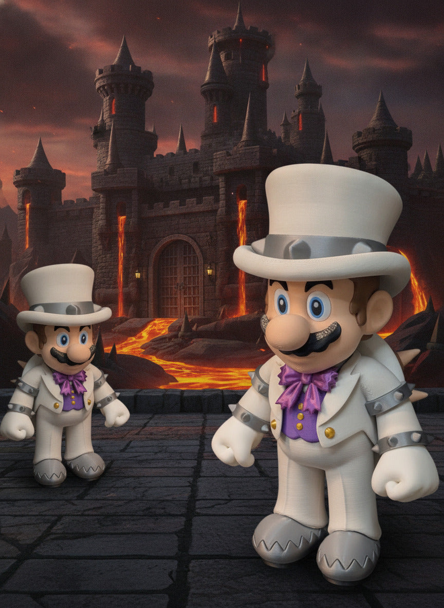 Wedding Hero Mario Bowser Fusion 3D Printed Figure 8.5" Nintendo Gamer Statue