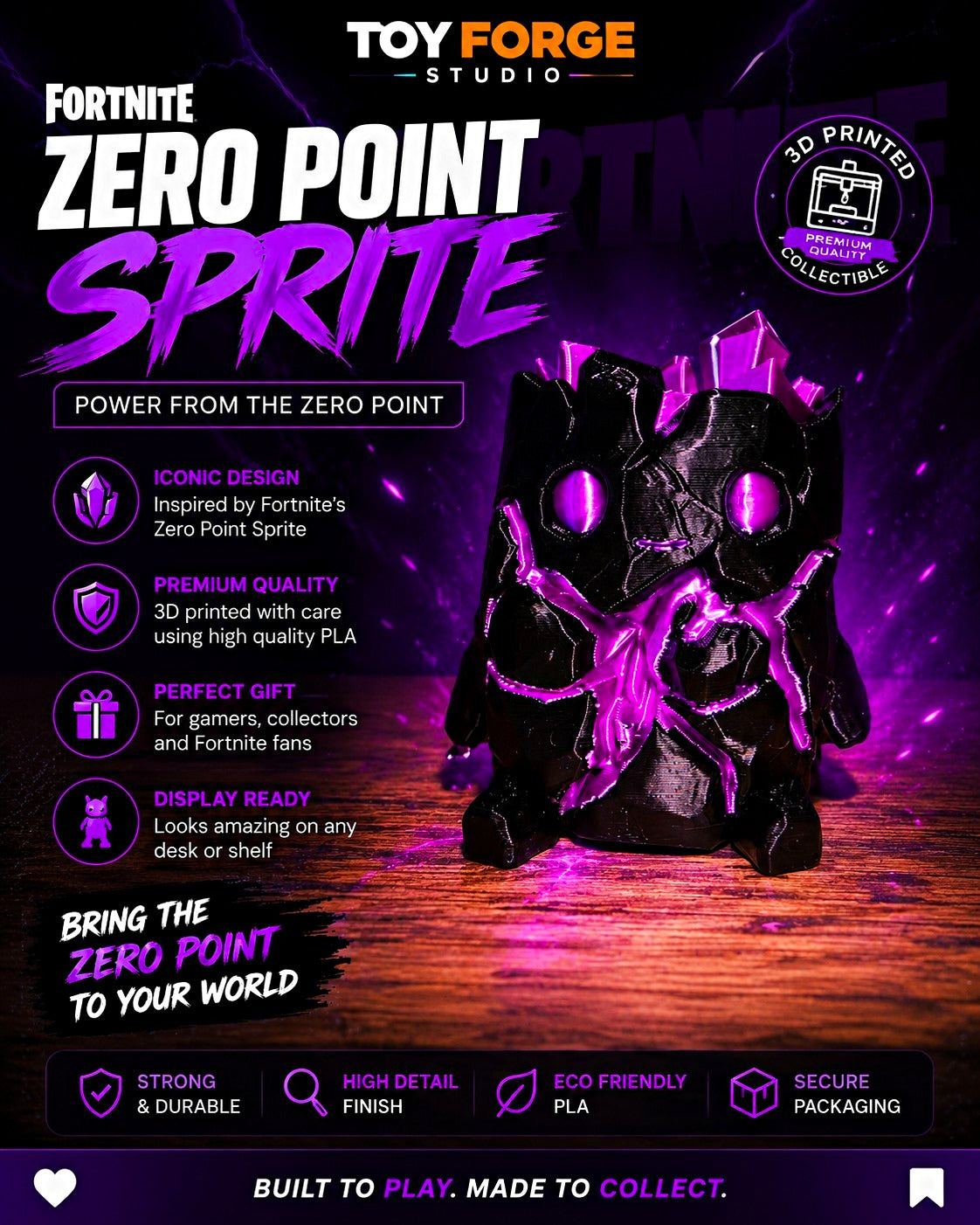 Fortnite Zero Point Sprite 3D Printed Collectible