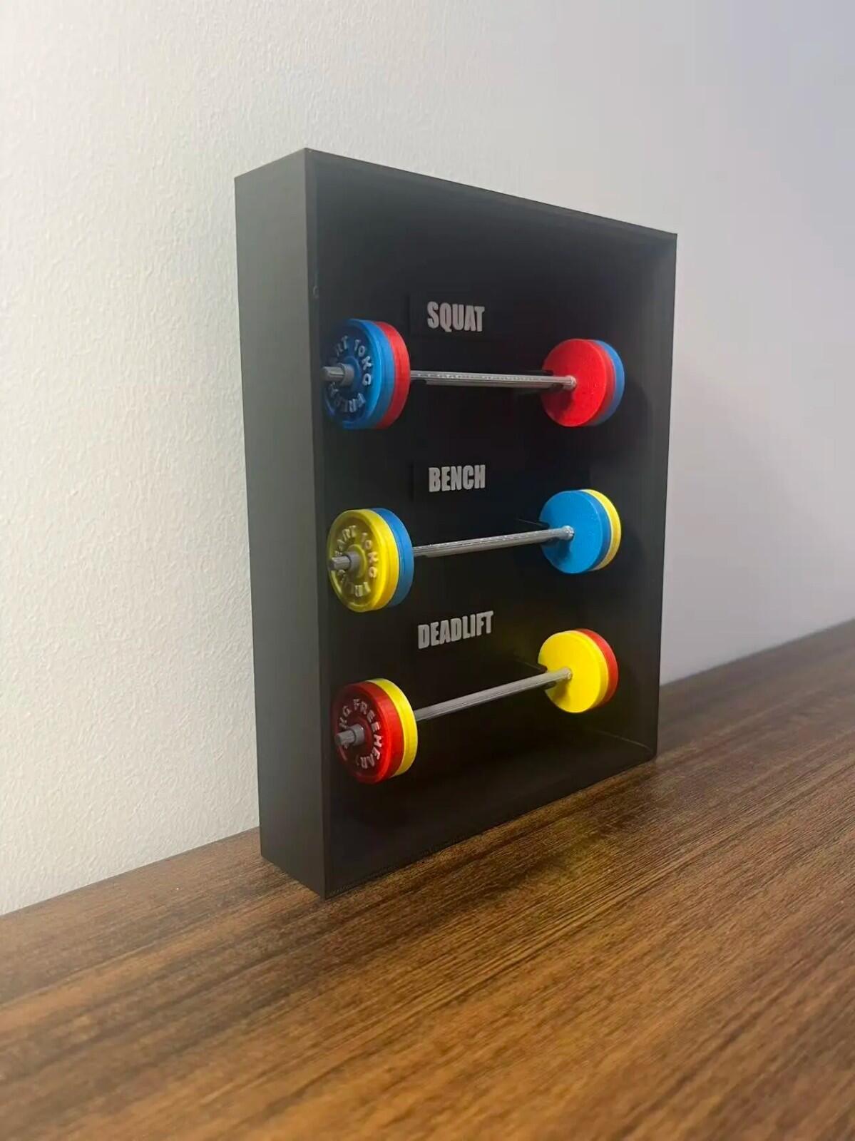 3D Printed Powerlifting Display Frame – Squat / Bench / Deadlift Gym Decor