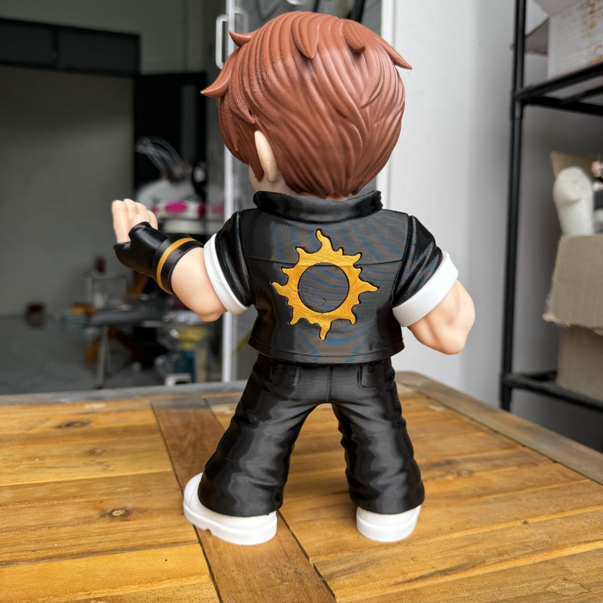 Kyo Inspired Flame Fighter – Chibi Fan Art – 28cm 3D Printed Figure